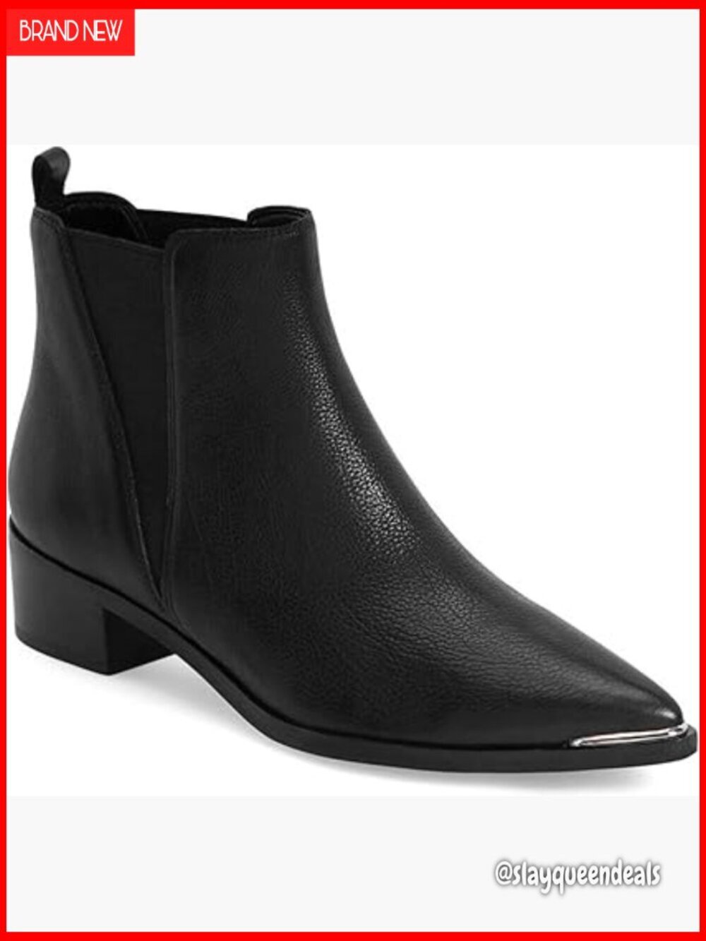 Pointed Toe Ankle Booties with Chunky Stacked Heel, Slip On Design